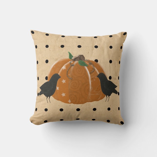 Pumpkin und Polka Dots Pillow Kissen (Vorderseite)