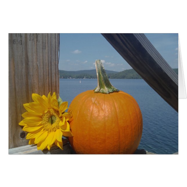 Pumpkin und Sonnenblumen am See (Vorderseite (Horizontal))