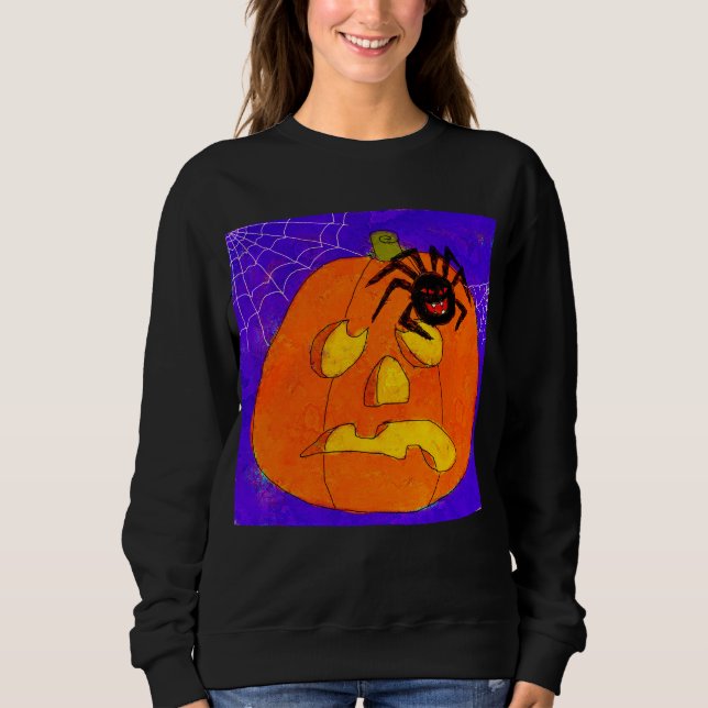 Pumpkin und Spider Abstrakte Halloween Art Sweatshirt (Vorderseite)