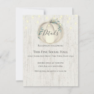 Pumpkin und String Lights Rustische Details und In Einladung