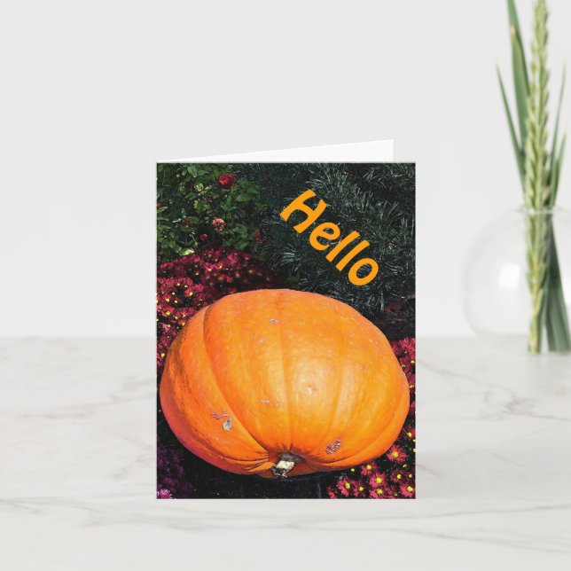 PUMPKIN UNTER DEN BLUME (FOTOG) KARTE (Vorderseite)