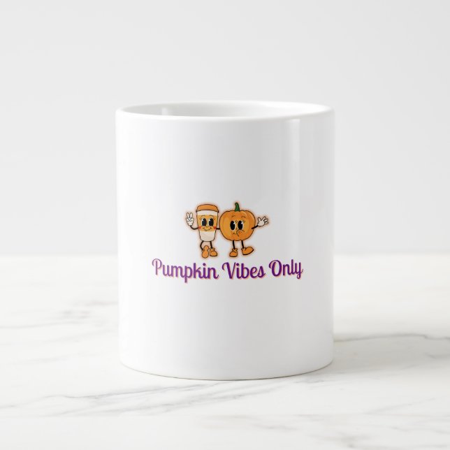 Pumpkin Vibes - Gemütlicher Latte Fall Jumbo-Tasse (Vorderseite)