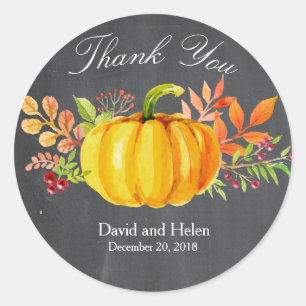 Pumpkin Vielen Dank, dass Sie die Chalkboard des A Runder Aufkleber