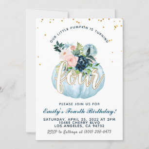 Pumpkin Vierten Geburtstag Einladung