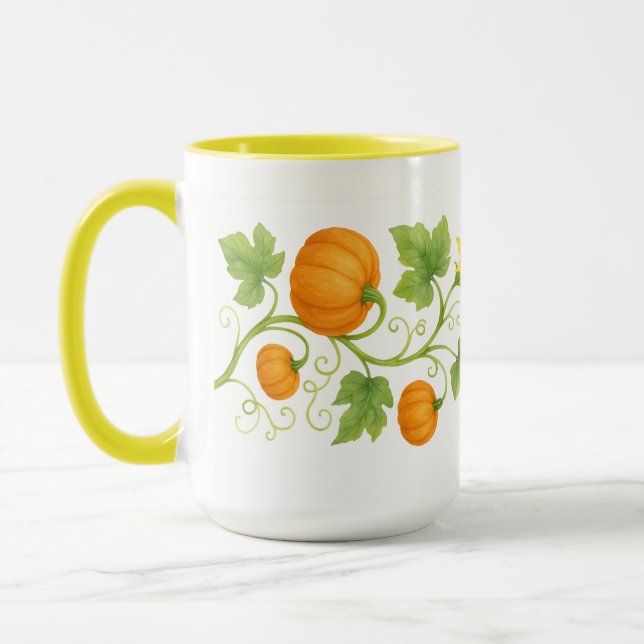 Pumpkin Vine mit Blume Frieze Tasse (Links)