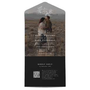 Pumpkin Vines Foto Hochzeitsmonogramm mit UAWG All In One Einladung