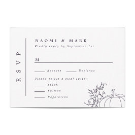 Pumpkin Vines Monogram Wedding RSVP Card Karte