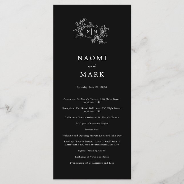 Pumpkin Vines Wedding Program Programm (Vorderseite)