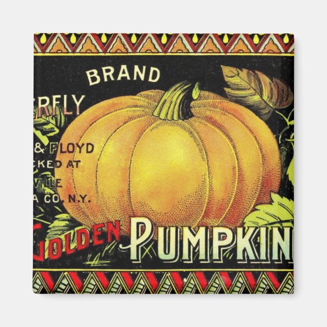 Pumpkin-Vintag-Etikett Magnet (Vorne)