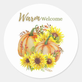 Pumpkin Warm Welcome Classic Round Sticker