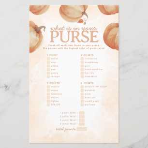 Pumpkin Was in Ihrem Purse Baby Shower Game