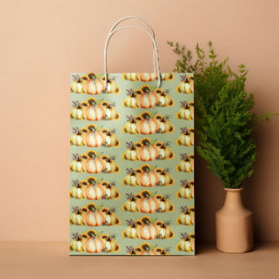 Pumpkin Wasserfarbe Herbst Sonnenblume Mittlere Geschenktüte