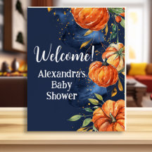 Pumpkin Wasserfarbe Herbstdusche Begrüßung