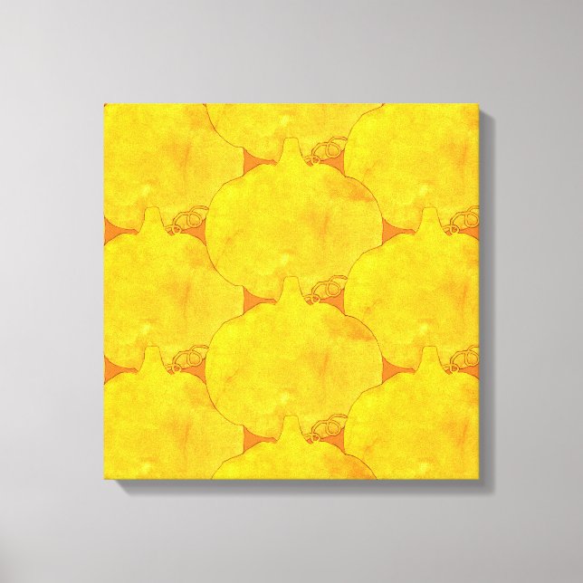 Pumpkin Wasserfarben-Mustermalerei Leinwanddruck (Vorderseite)