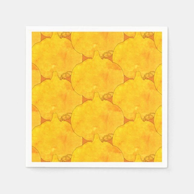 Pumpkin Wasserfarben-Mustermalerei Serviette (Vorderseite)