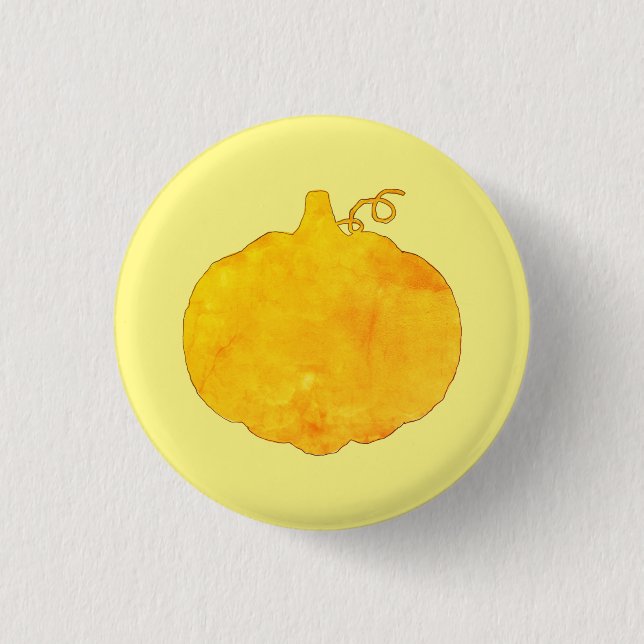 Pumpkin Wasserfarbenmalerei Button (Vorderseite)
