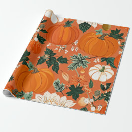 Pumpkin Wasserfarbfall & Herbst Erntedank Geschenkpapier