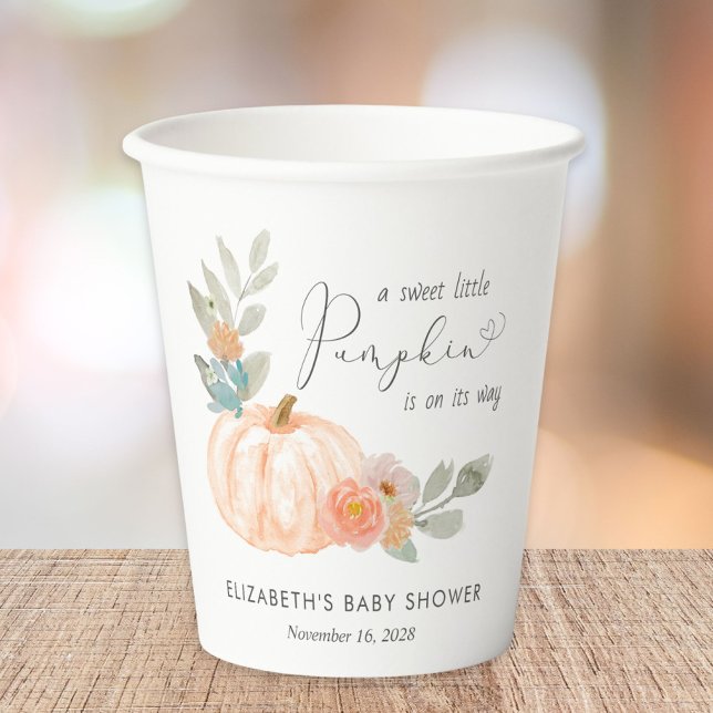 Pumpkin Watercolor Babydusche Pappbecher (Von Creator hochgeladen)
