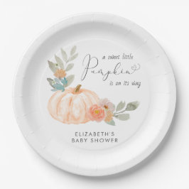 Pumpkin Watercolor Babydusche Pappteller