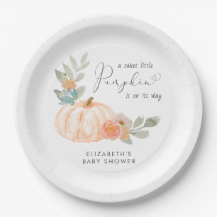 Pumpkin Watercolor Babydusche Pappteller