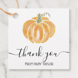 Pumpkin Watercolor Danke Fall Baby Shower Favo Geschenkanhänger