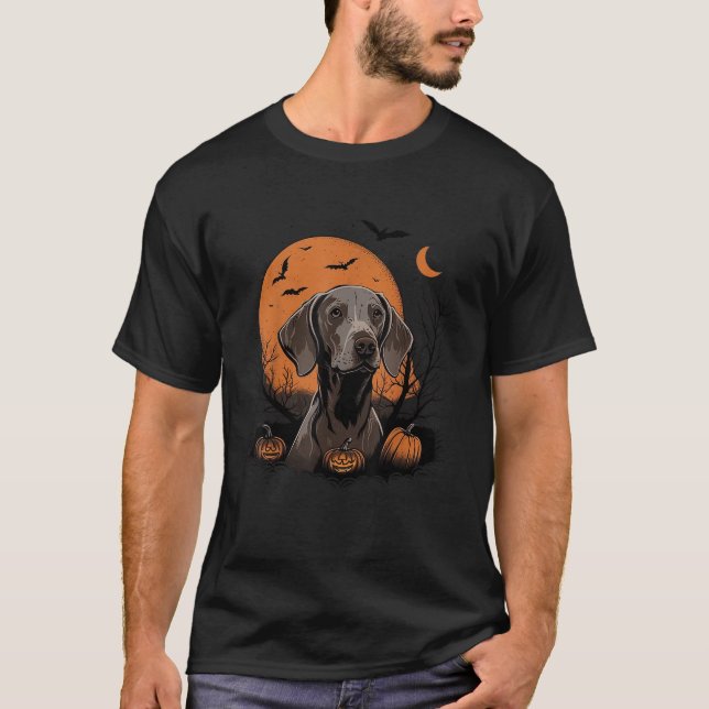 Pumpkin Weimaraner Kostüm auf Weimaraner Halloween T-Shirt (Vorderseite)