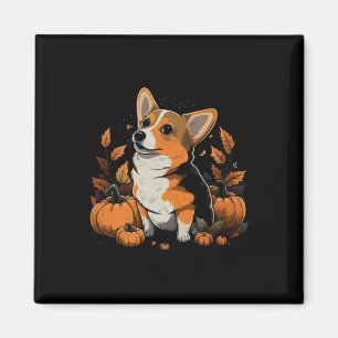 Pumpkin Welsh Corgi Kostüm auf Walisisch Corgi Hal Magnet