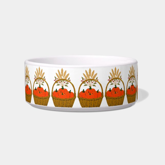 🎃 **Pumpkin & Wheat Dog/Cat Bowl Napf (Vorderseite)