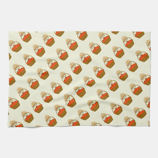 🧺 **Pumpkin & Wheat Kitchen Towel Geschirrtuch (Horizontal)