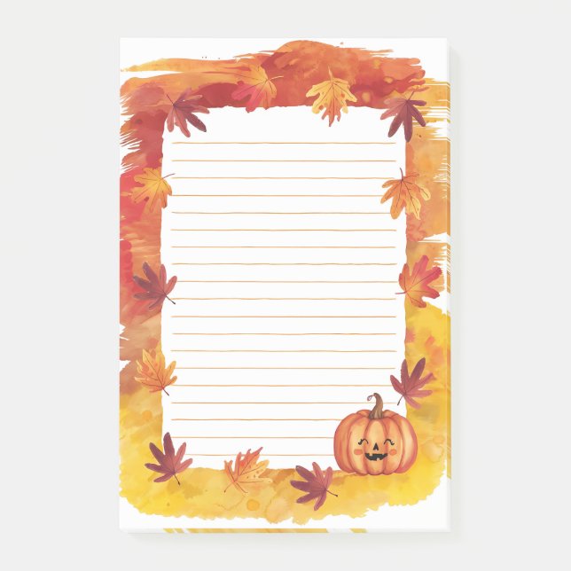 Pumpkin Whispers & Fallende Blätter Post-it Klebezettel (Vorderseite)