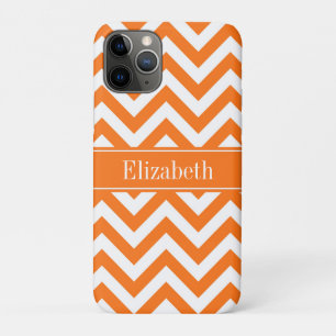 Pumpkin White Zickzack, Pumpkin Name Monogram Case-Mate iPhone Hülle