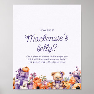 Pumpkin Wie groß ist Mama's Baby Duschzeichen Poster