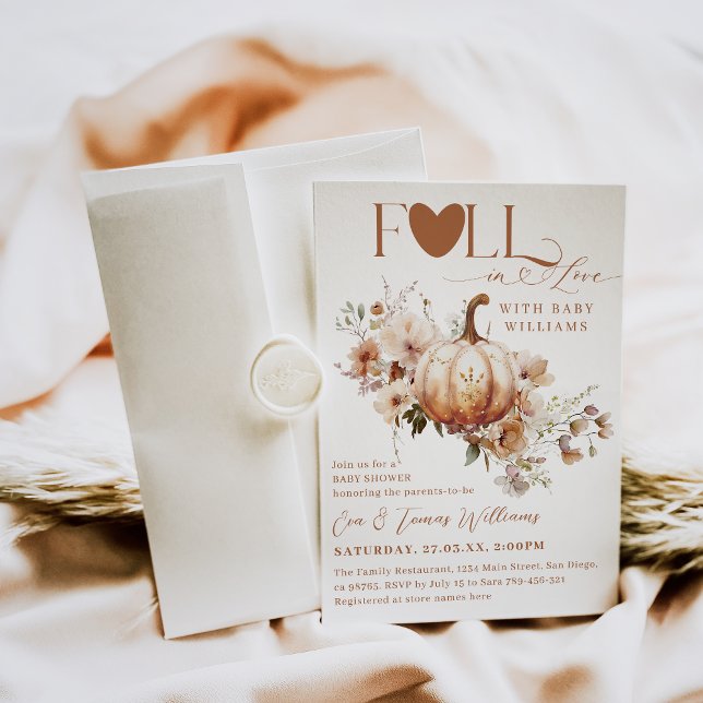 Pumpkin Wildblume Boho Chic Fall Babydusche Einladung (Von Creator hochgeladen)