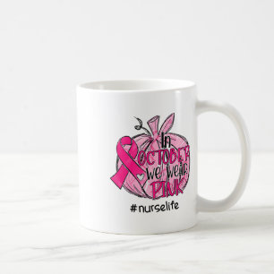 Pumpkin Wir tragen rosa Brustkrebs-Bewusstseinskra Kaffeetasse