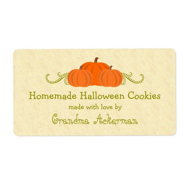 Pumpkin Wirbel Halloween Baking Labels (Vorne)