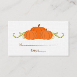 Pumpkin Wirbel Hochzeit im Herbst Platzkarte