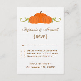 Pumpkin Wirbel Hochzeit im Herbst Response Card RSVP Karte
