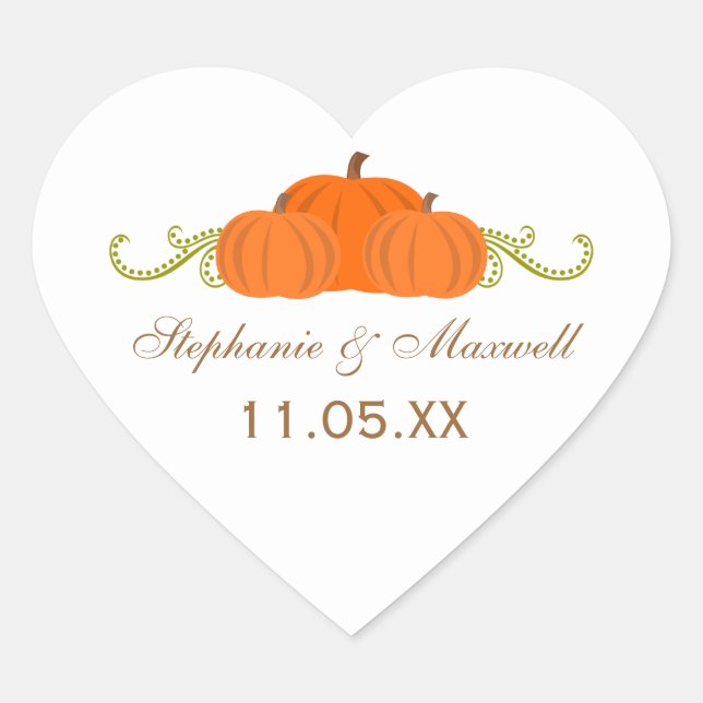 Pumpkin Wirbel Hochzeit im Herbst Stickers (Vorderseite)
