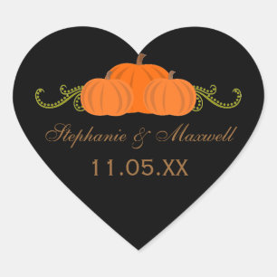 Pumpkin Wirbel Hochzeit im Herbst Stickers (dunkel