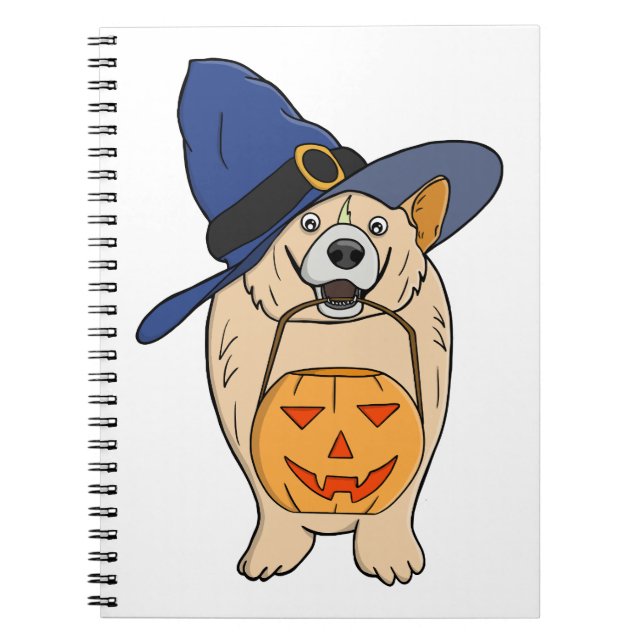 Pumpkin Witch Dog Notizblock (Vorderseite)