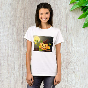 Pumpkin Witch Womens T - Shirt