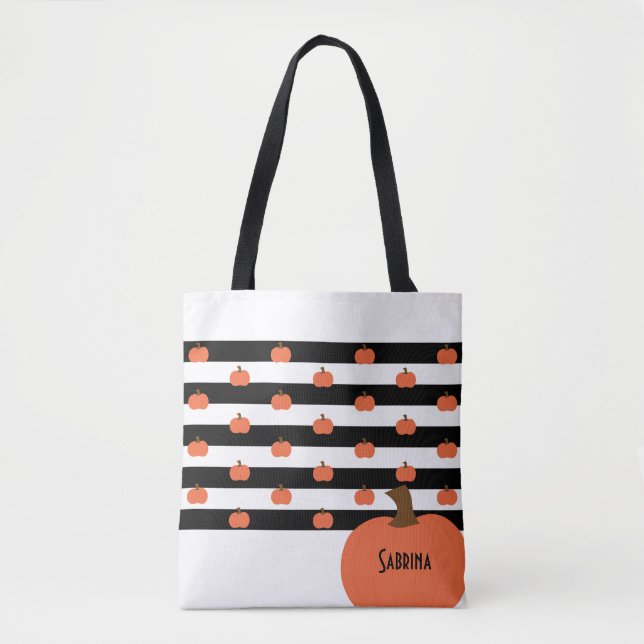 Pumpkin with White & Black Stripes - Personalized  (Vorderseite)