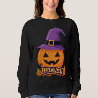 Pumpkin with Witch Hat – Cute Halloween Jack O’Lan Sweatshirt