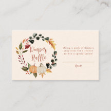 Pumpkin Wreath Baby Shower Diaper Raffle