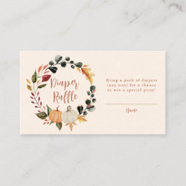 Pumpkin Wreath Baby Shower Diaper Raffle Begleitkarte