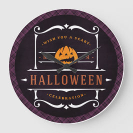 Pumpkin wünscht dir ein Beängstigendes Halloween Große Wanduhr