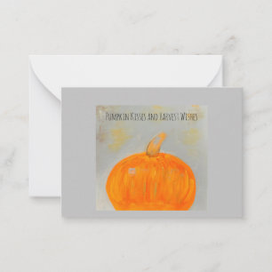 Pumpkin wünscht graue flache Note Card Mitteilungskarte