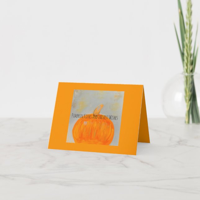 Pumpkin wünscht Orange-Notizkarte (Vorderseite)