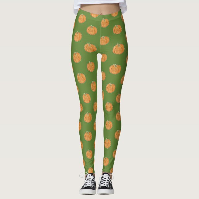 Pumpkin Zeichnend Leggings (Vorderseite)