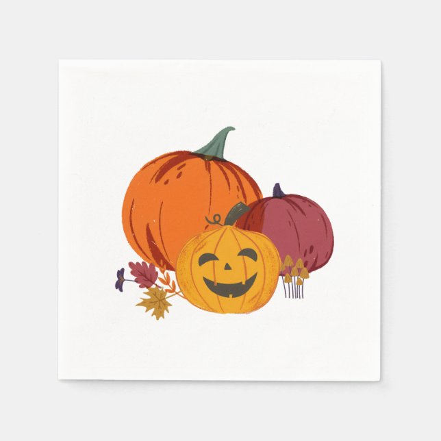 Pumpkin zu reden über Papier Teller Serviette (Vorderseite)
